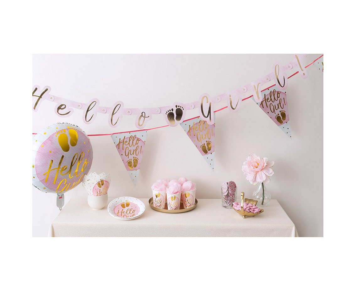 Cardboard letter banner 'Hello Girl!' (143 cm)
