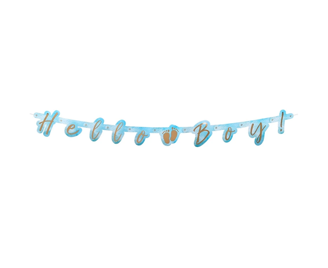 Cardboard letter banner 'Hello Boy!' ,140 cm
