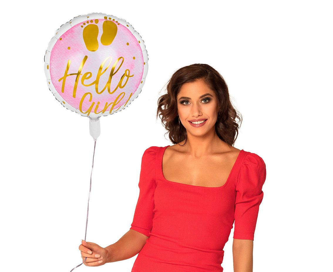Foil balloon 'Hello Girl!' ,45 cm.