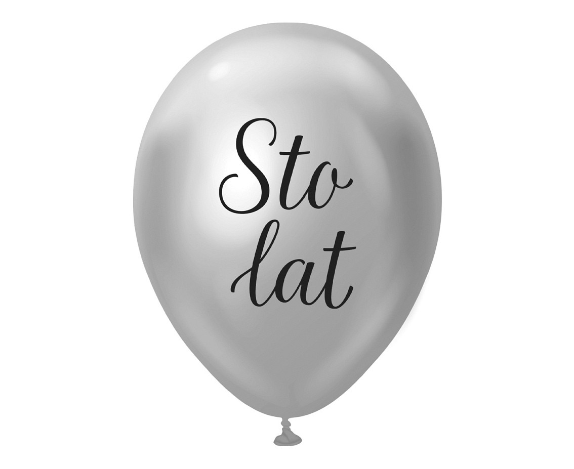 Balloons B&C 12", Sto Lat, platinum silver, 5pcs