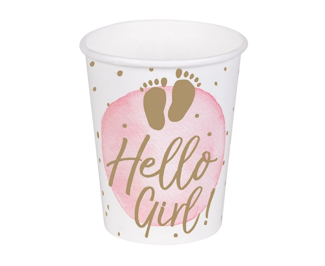 Paper cups 'Hello Girl!' (250 ml), 10 pcs