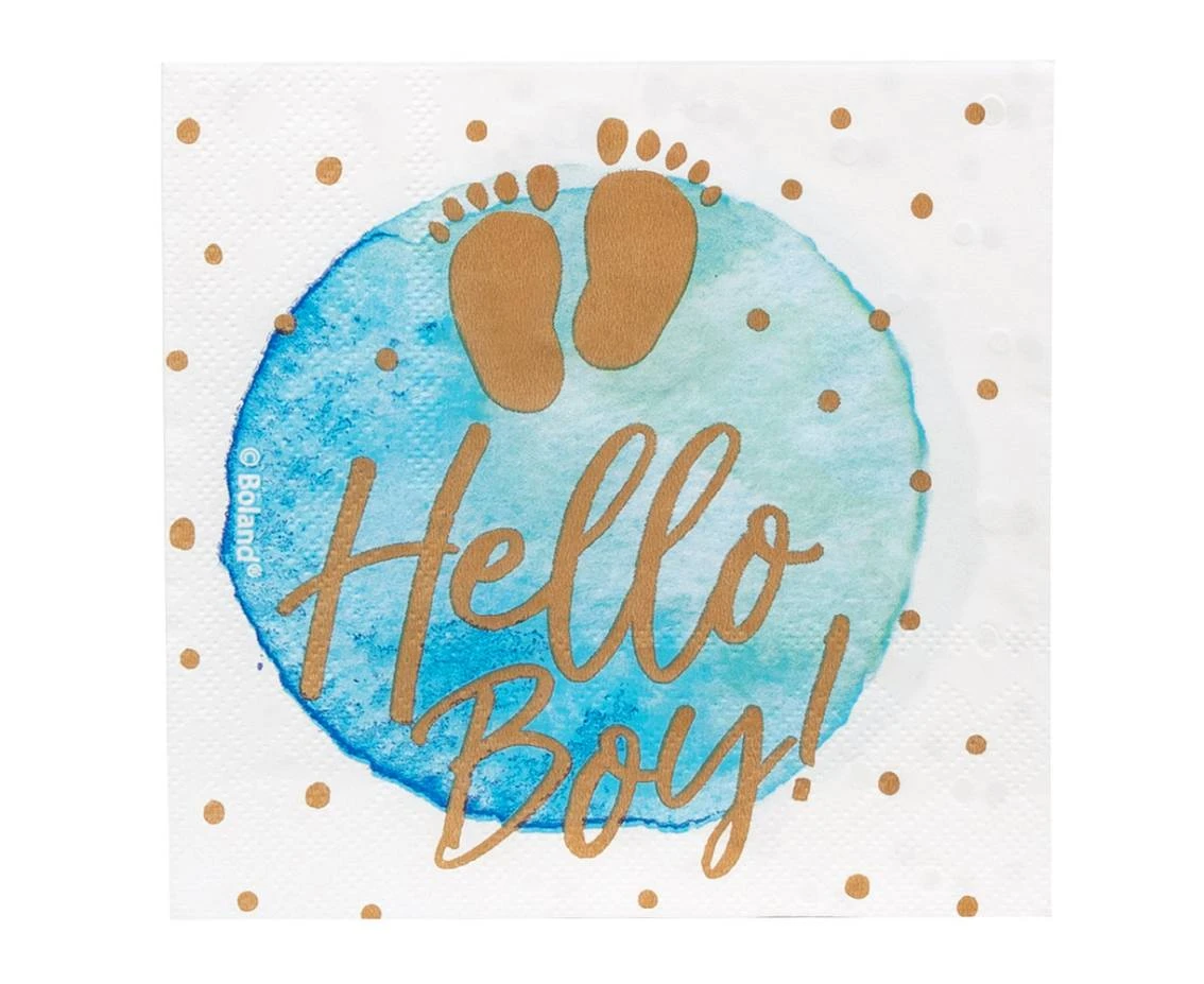 Set 20 Paper napkins 'Hello Boy!' (33 x 33 cm)
