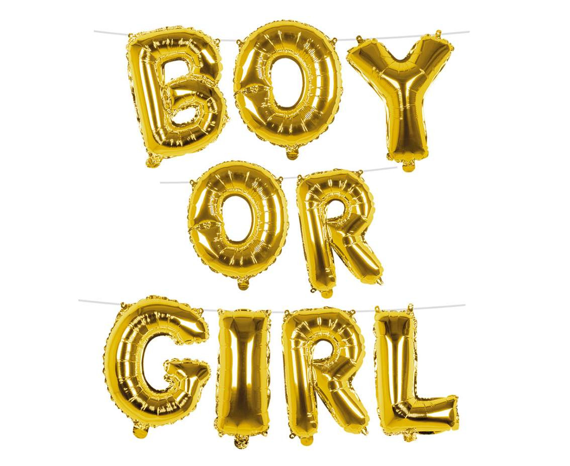 Foil balloon garland 'B O Y  O R  G I R L' (4 m)