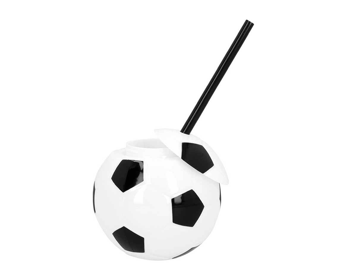 Football cup with straw 450 ml