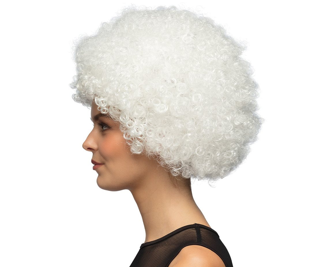 Wig Afro, white