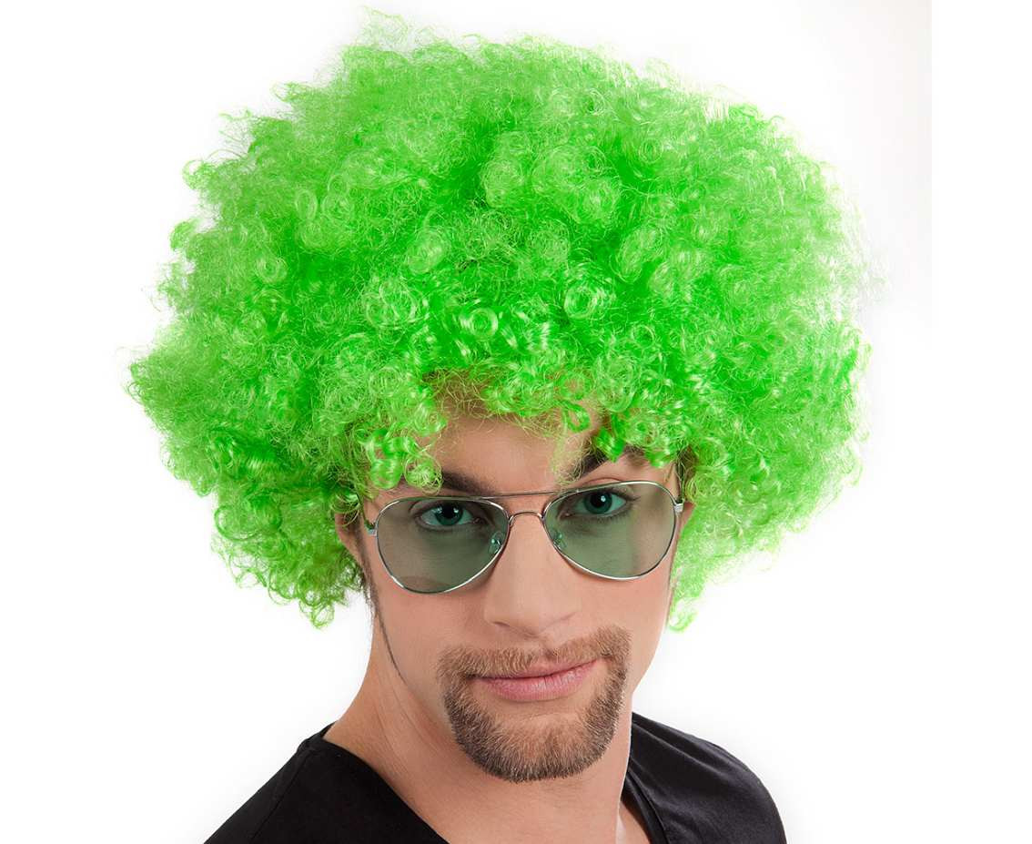 Afro wig, green