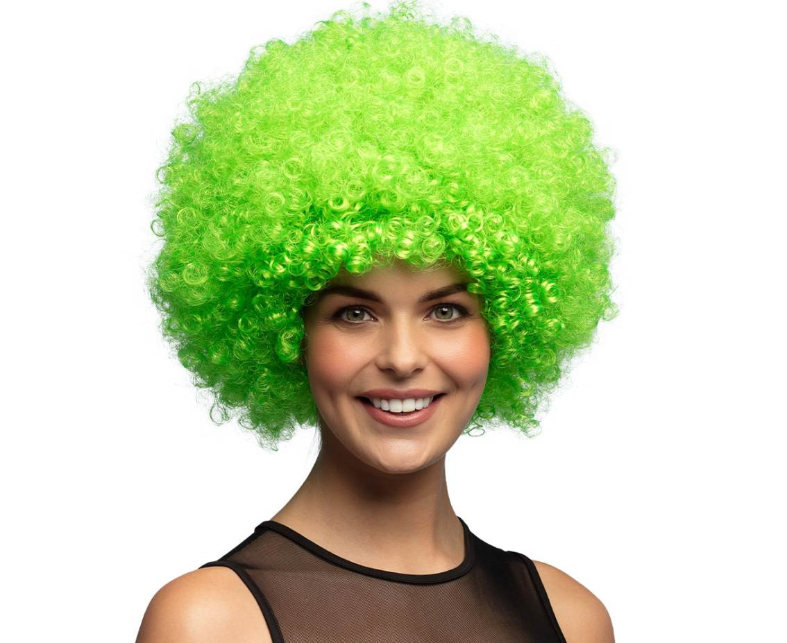 Afro wig, green