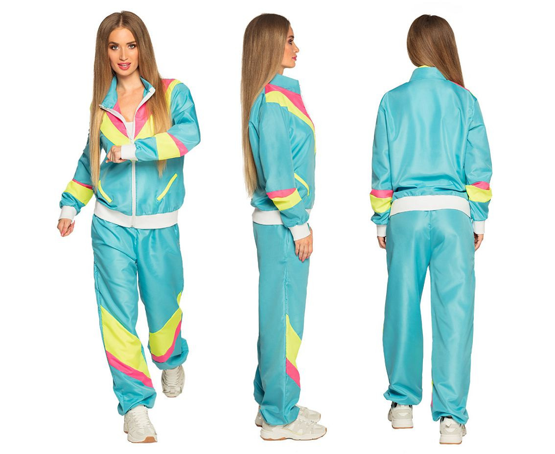 track-suitt Retro neon blue, size (L)