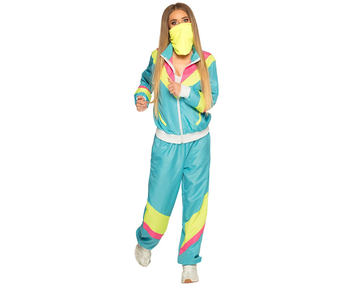 track-suitt Retro neon blue, size (L)