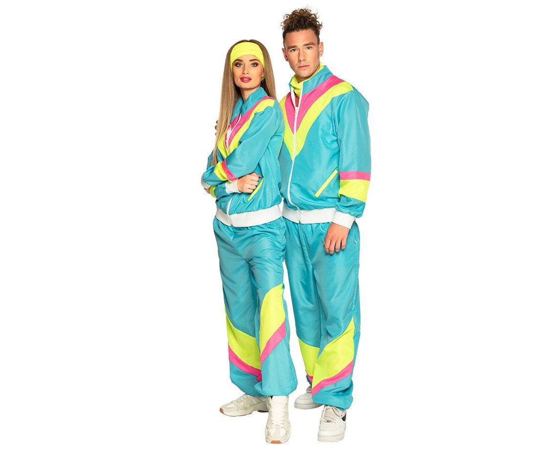 track-suitt Retro neon blue, size (L)