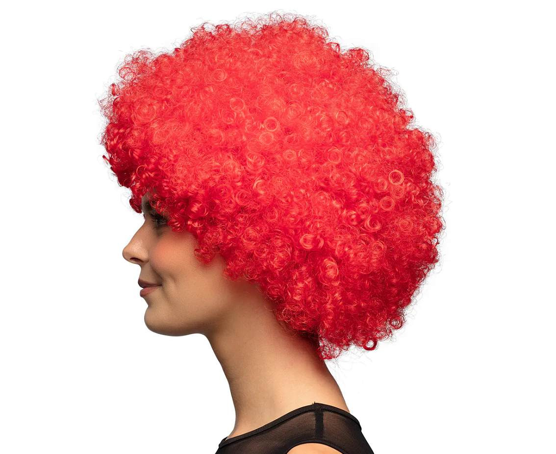 Wig afro, red