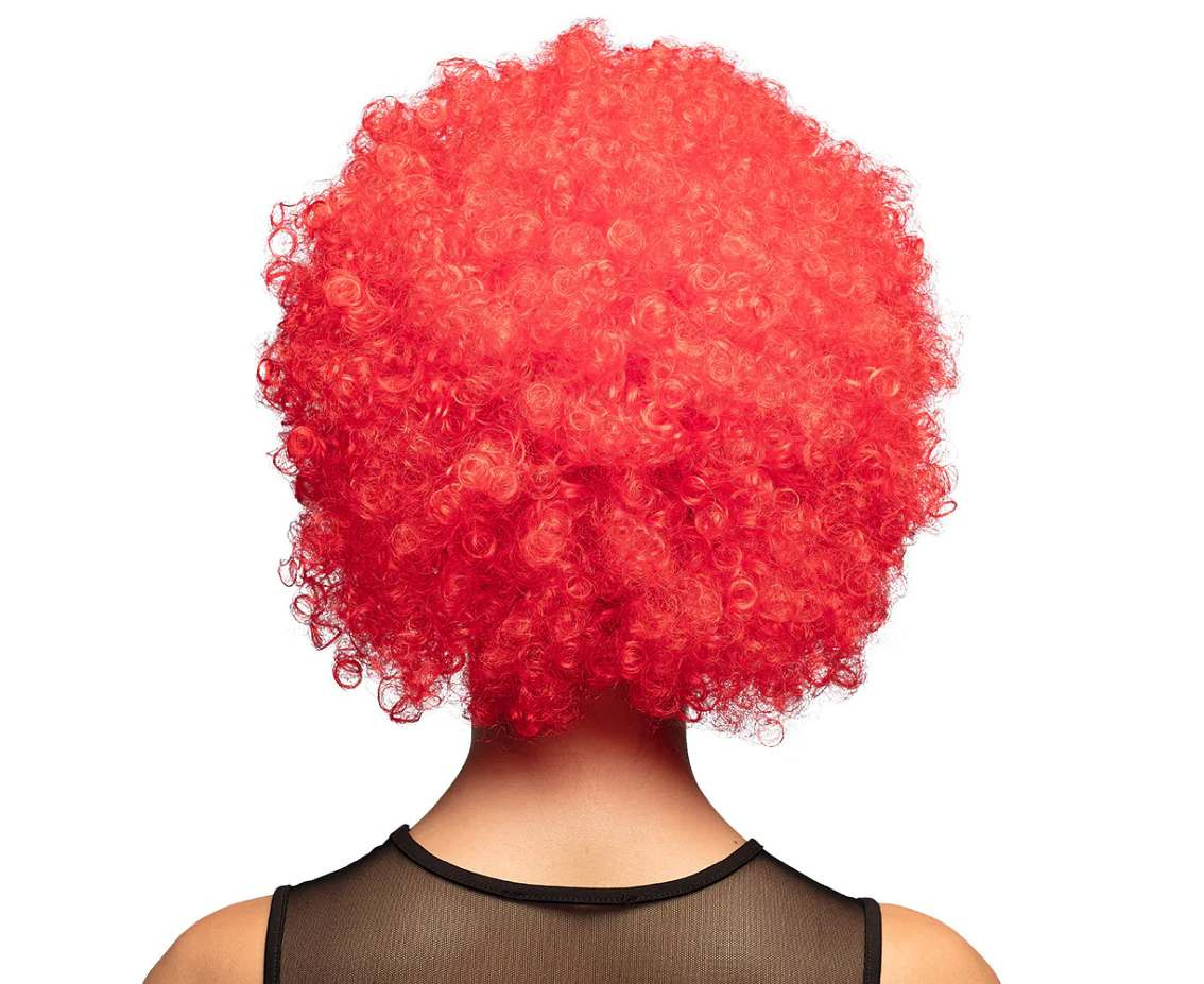 Wig afro, red