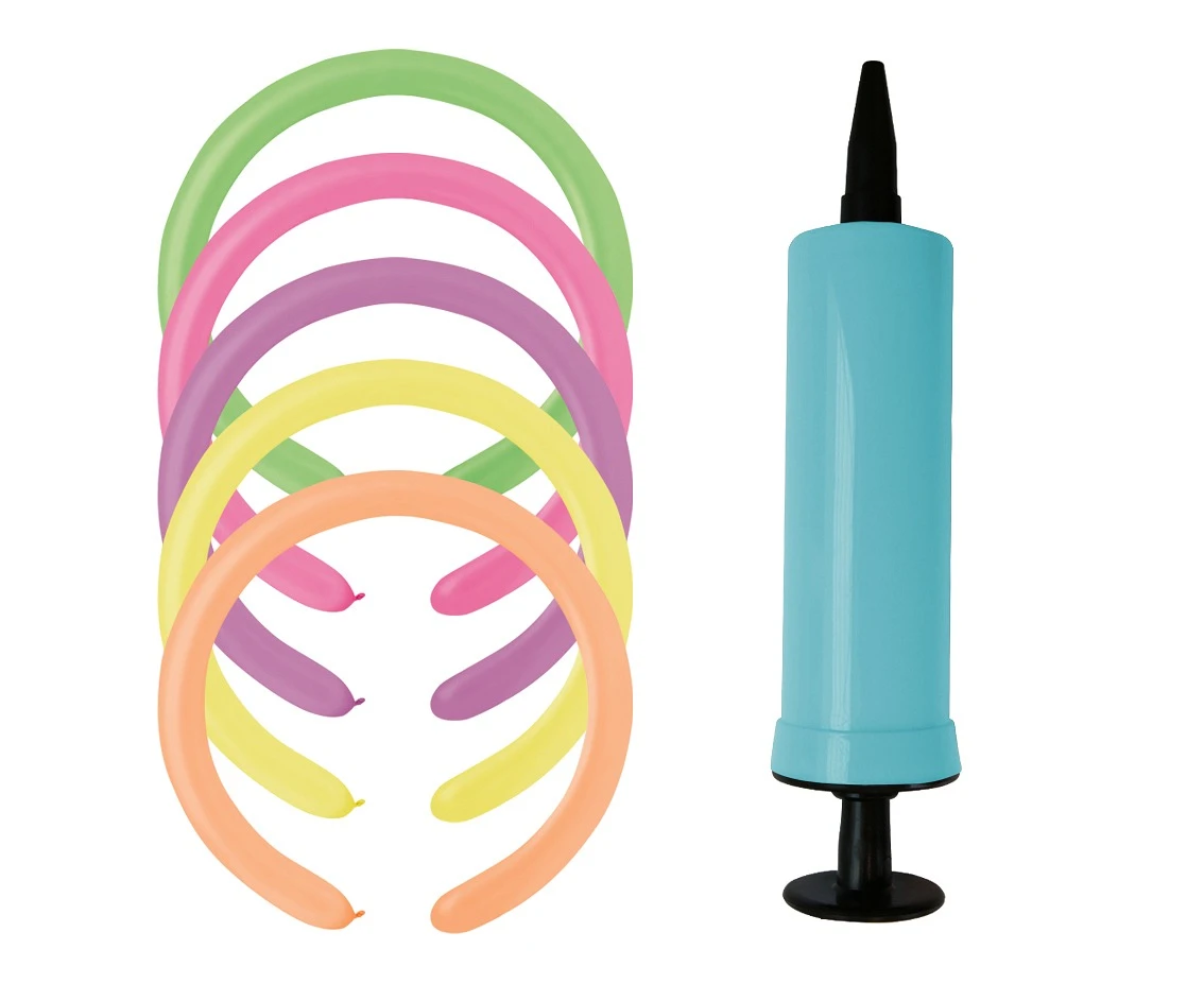 Modelling fluor balloons, 10 pcs with pomp