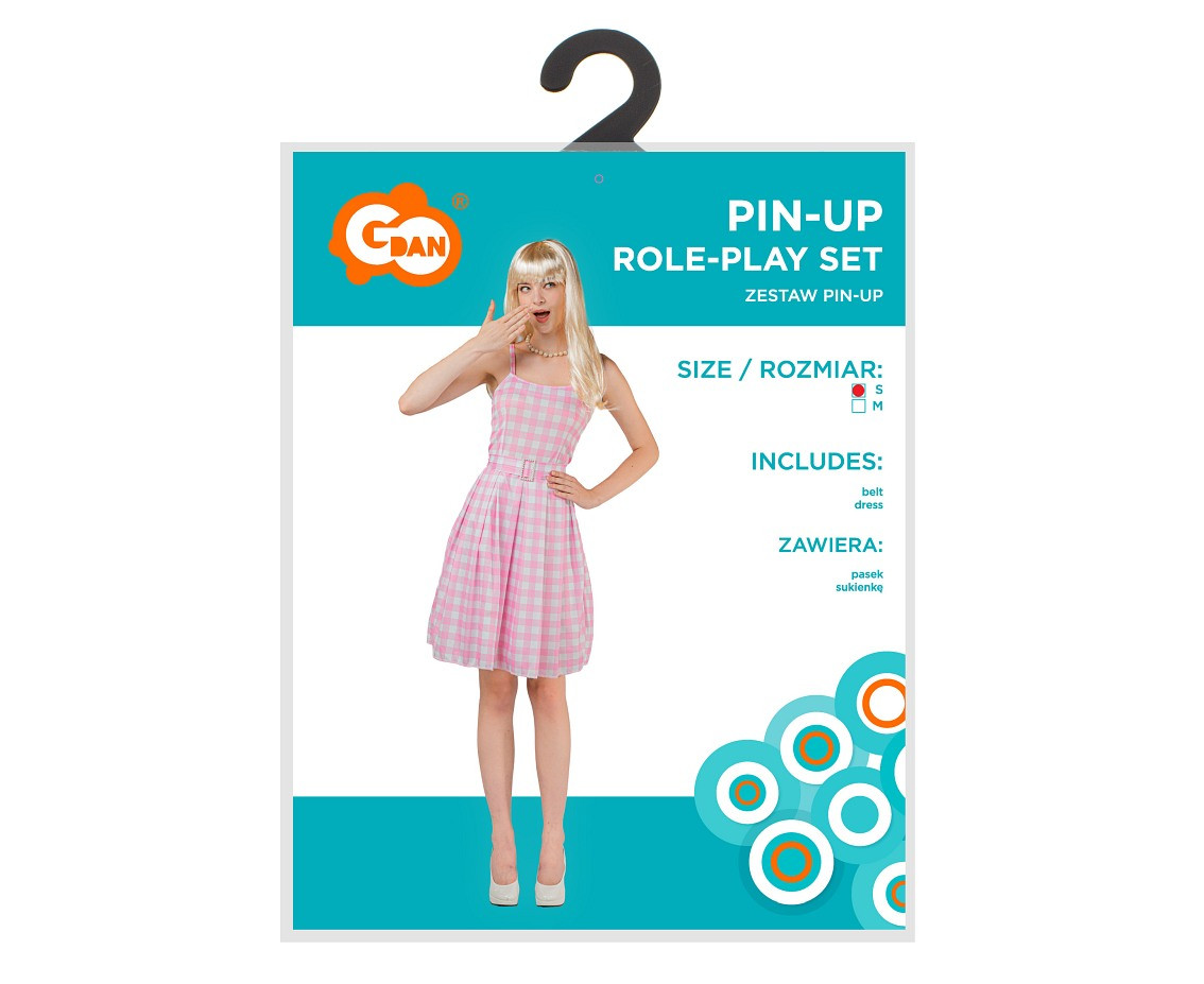 Role play-set for adult Pin-Up (dress, belt), size S EOL