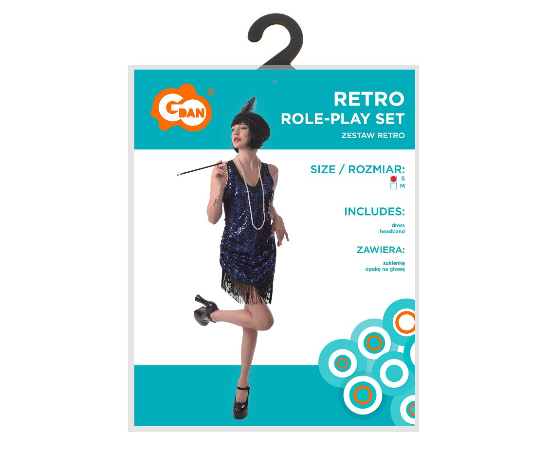 Role play-set for adult Retro (dress, headband), size S
