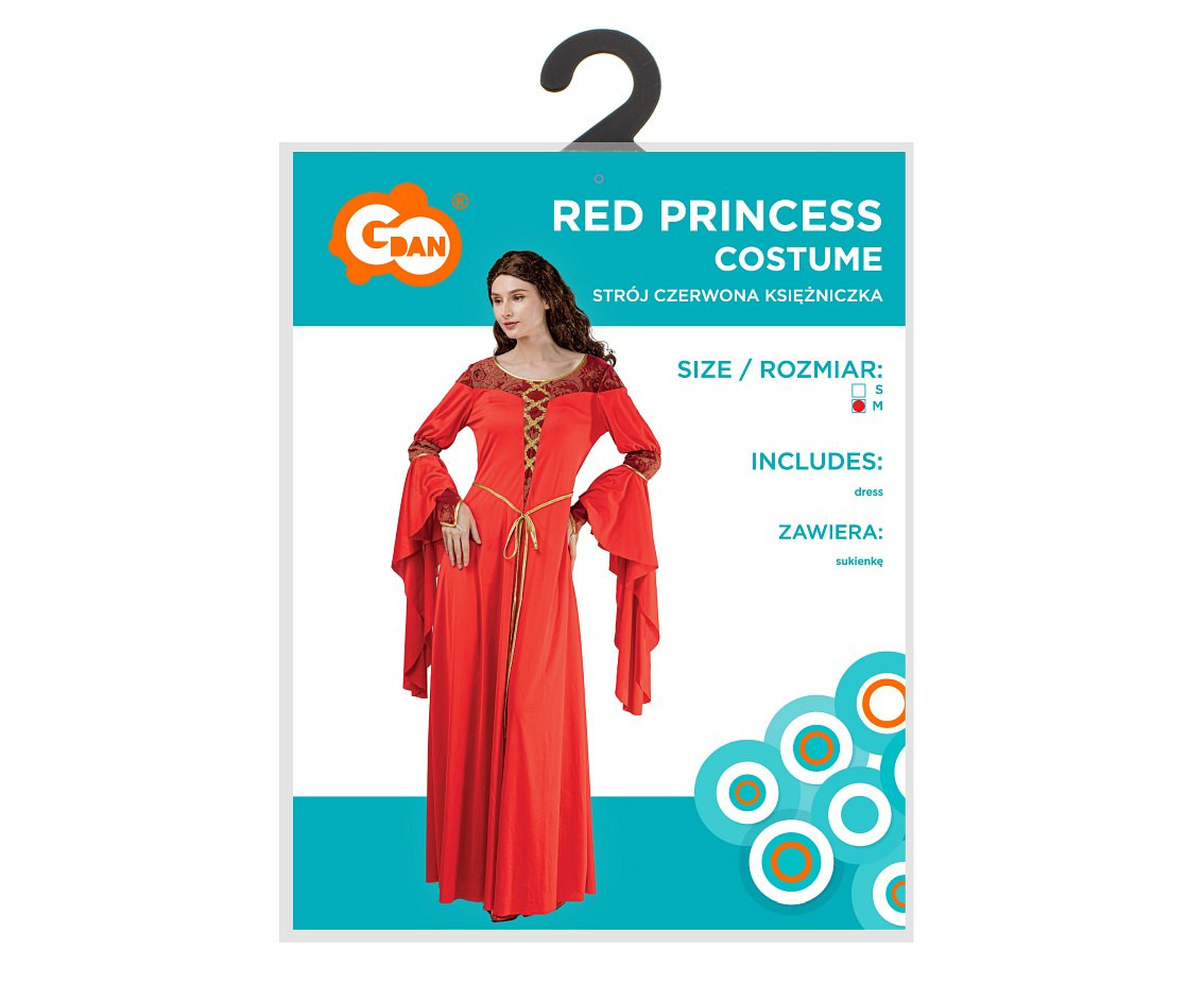 Costume for adult Red Princess (dress), size M