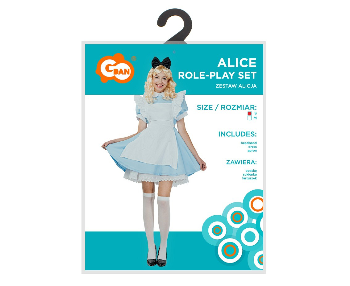 Role play-set for adult  Alice (headband, dress, apron), size S