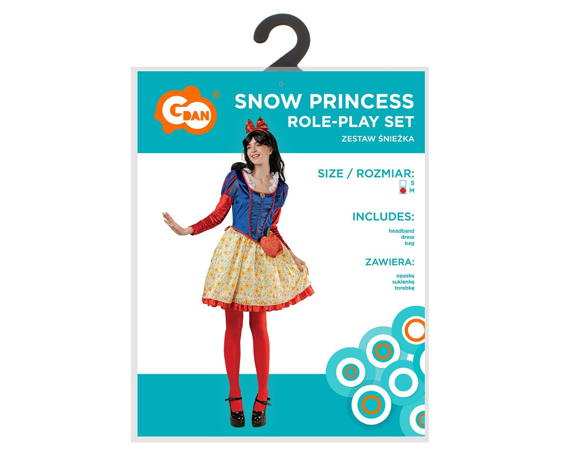 Role play-set for adult Snow Princess (headband, dress, bag), size M