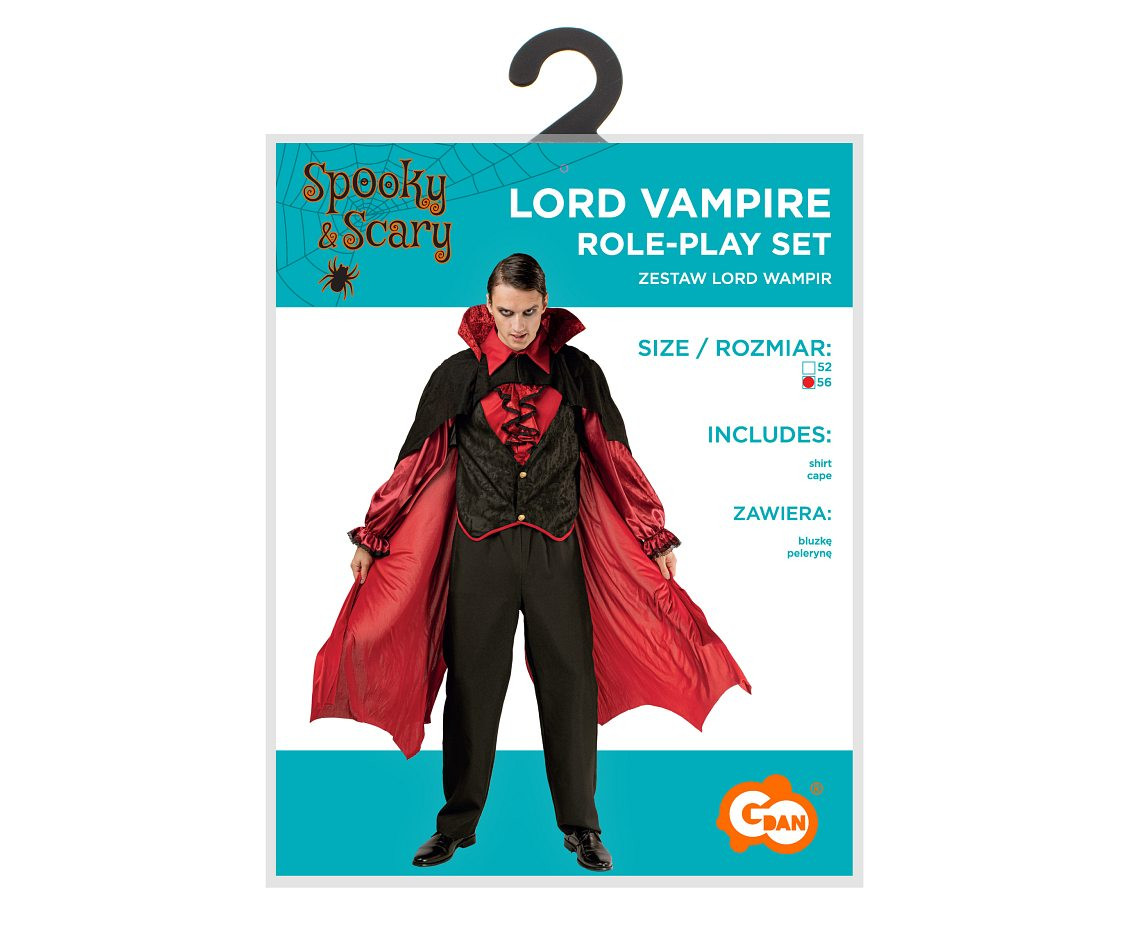 Role play-set for adult Lord Vampire (shirt, cape), size 56
