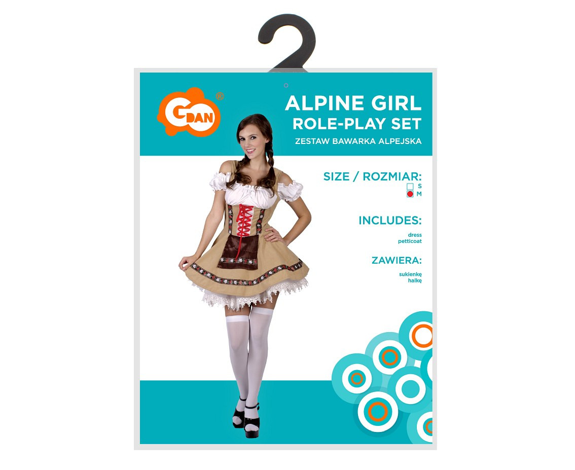 Role play-set for adult Alpine Girl (dress, petticoat), size M