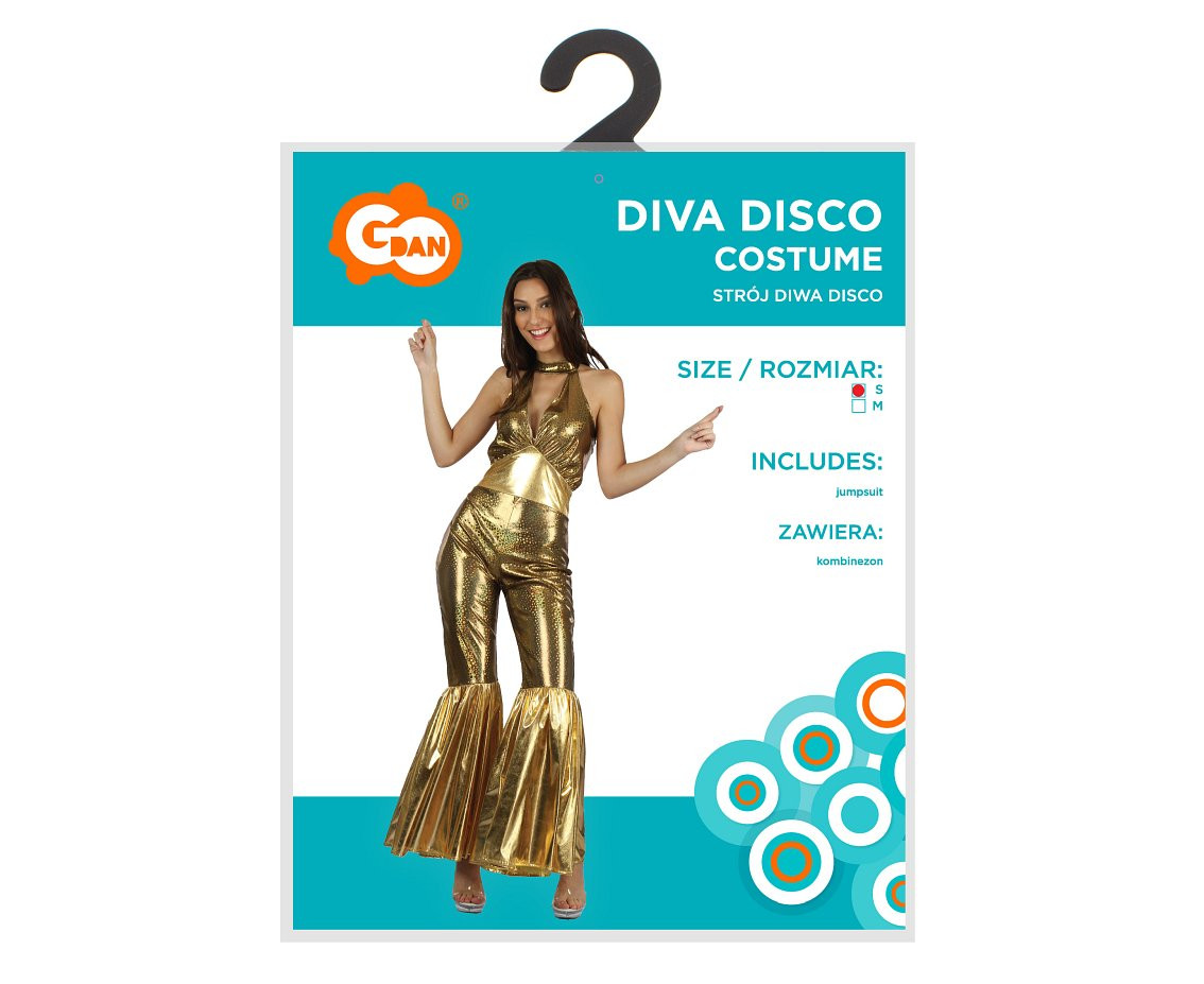 Costume for adult Diva Disco (jumpsuit), size S