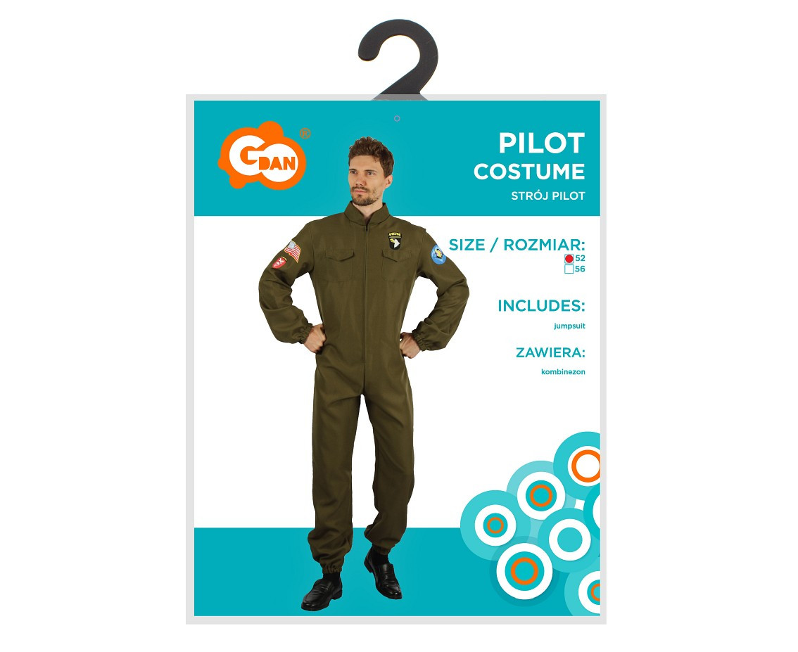 Costume for adult Pilot (Jumpsuit), size 52