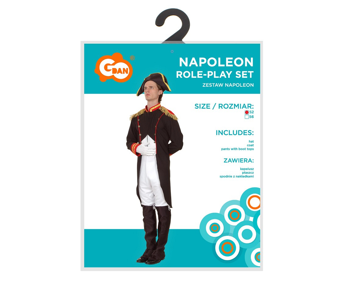 Role play-set for adult Napoleon (hat, coat, pants with boot tops), size 52