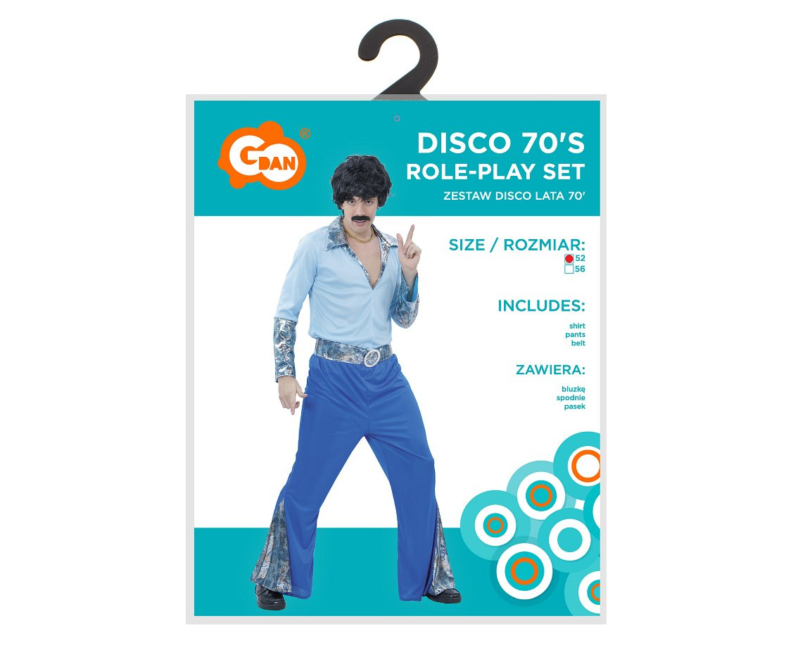 Role play-set for adult Disco 70's (shirt, pants, belt), size 52