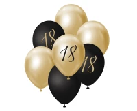 B&C Balloon Bouquet, 18, l. gold and black, 7 pcs.