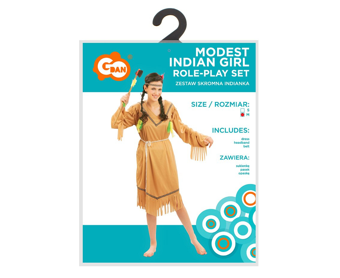 Role play-set for adult Modest Indian Girl (dress, headband, belt ), size M