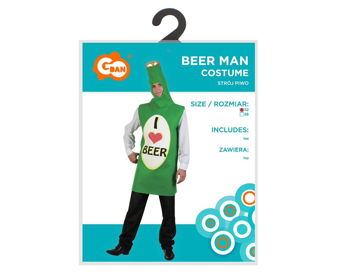 Costume for adult Beer Man (top), size 52