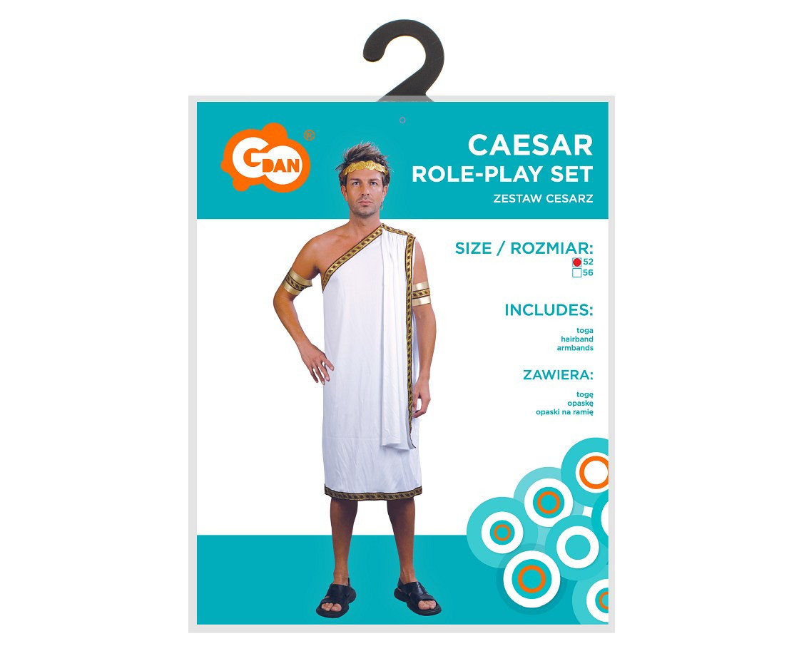 Role play-set for adult Caesar (toga, hairband, armbands), size 52