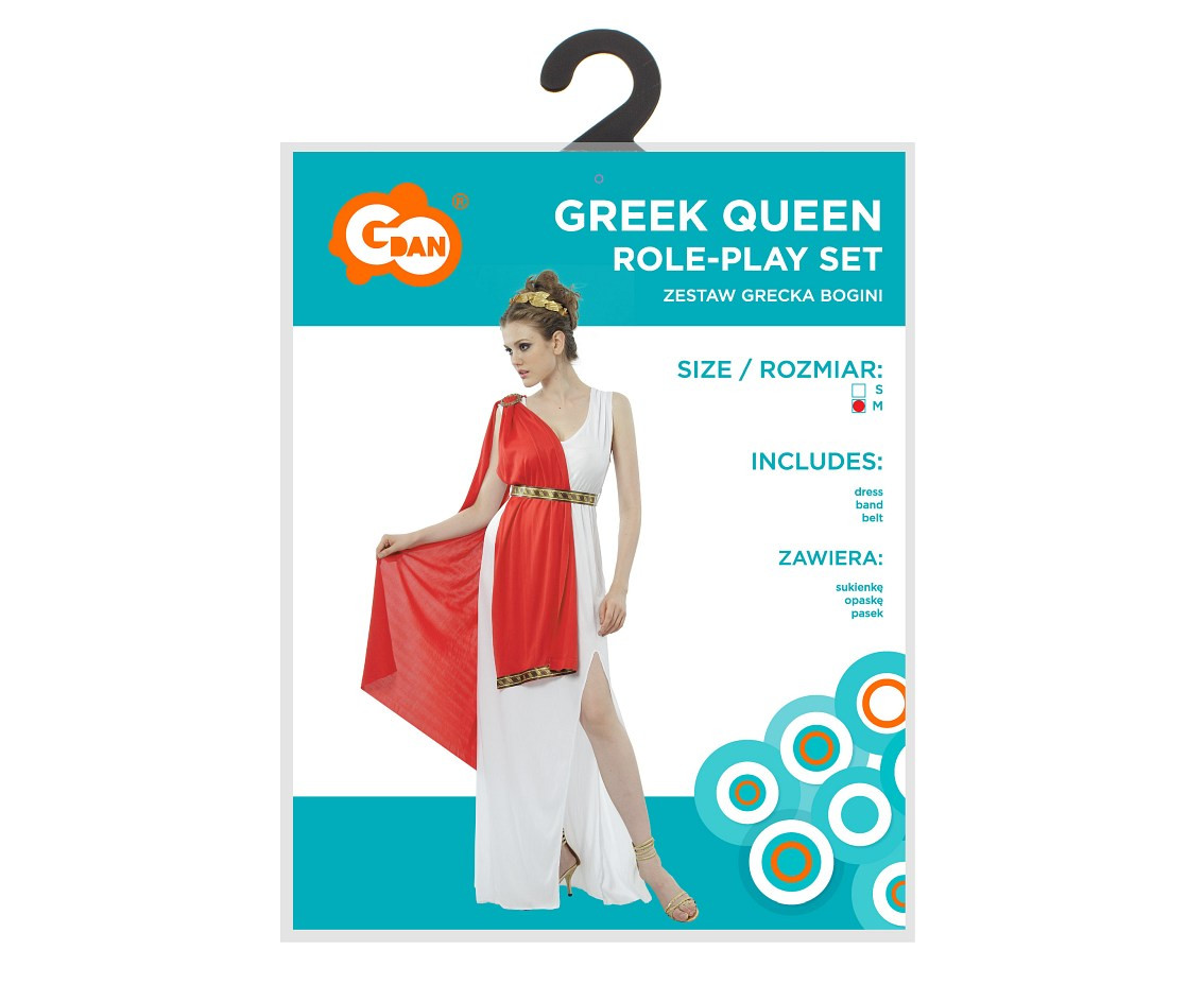 Role play-set for adult Greek Queen (dress, band, belt), size M