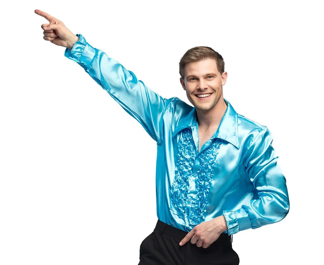 Party turquoise shirt, size XL