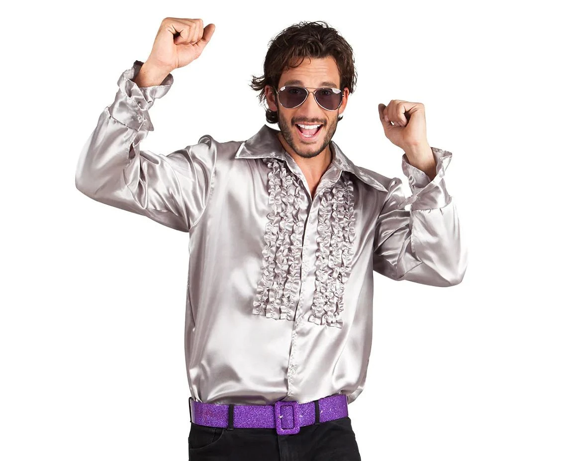 Party silver shirt, size M