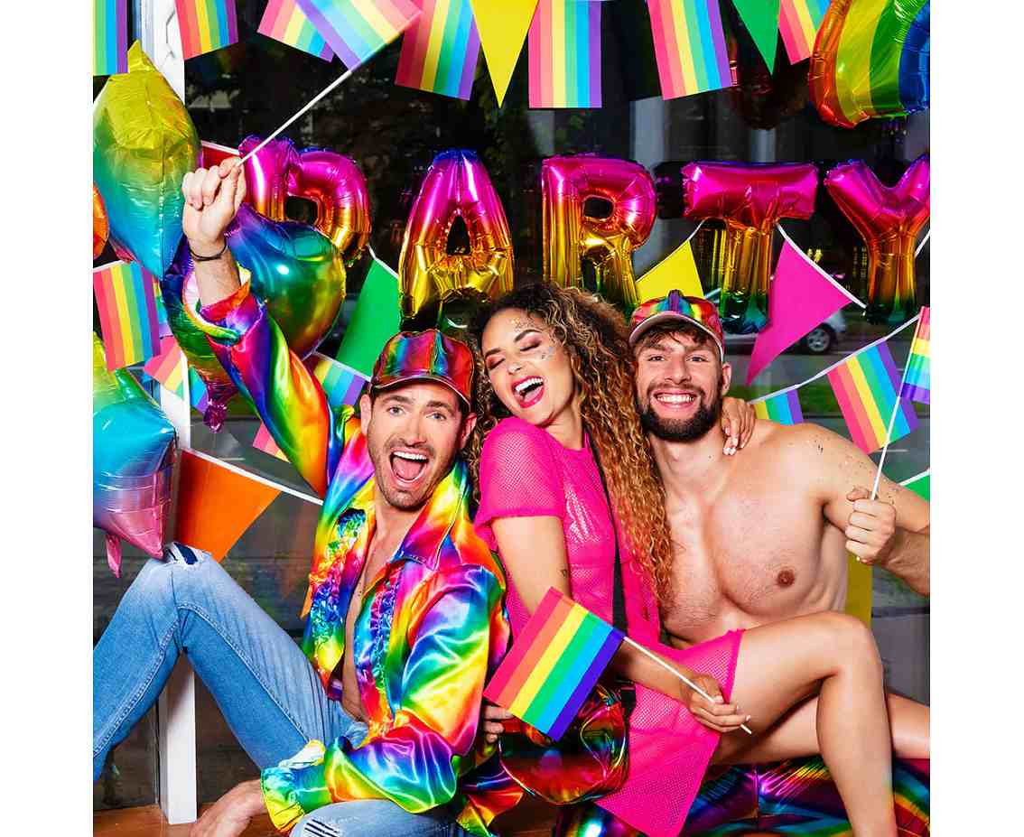 Party rainbow shirt, size XL