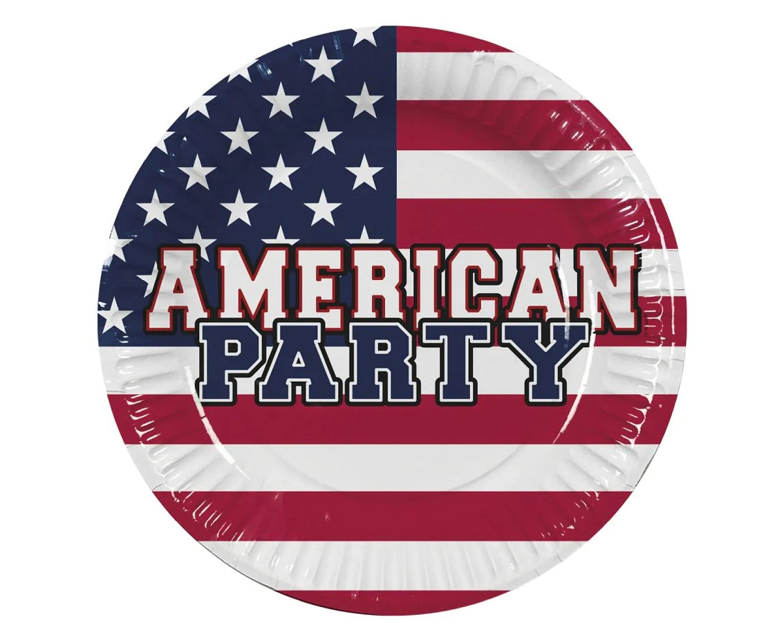 Paper plates American Party,  23 cm, 10 pcs