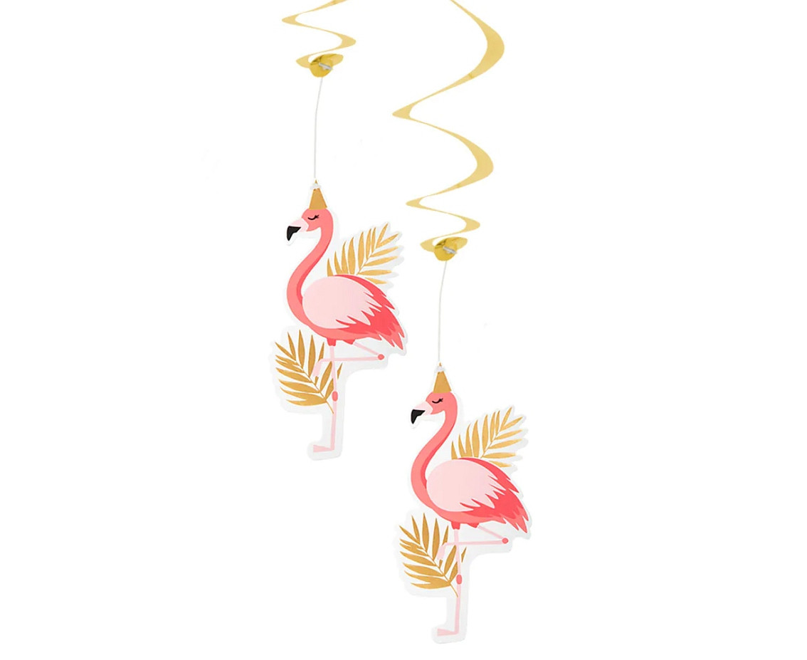 Swirl decoration Flamingo, 85 cm, 2 pcs