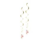 Swirl decoration Flamingo, 85 cm, 2 pcs