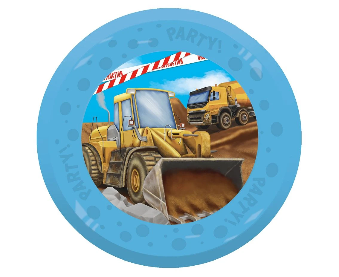 Reusable plate Construction, Decorata Party, 21 cm, 1 pc EOL