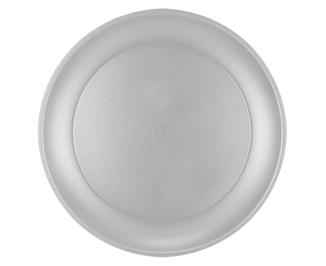 Reusable plate, silver, Decorata Party, 21 cm, 1 pc EOL