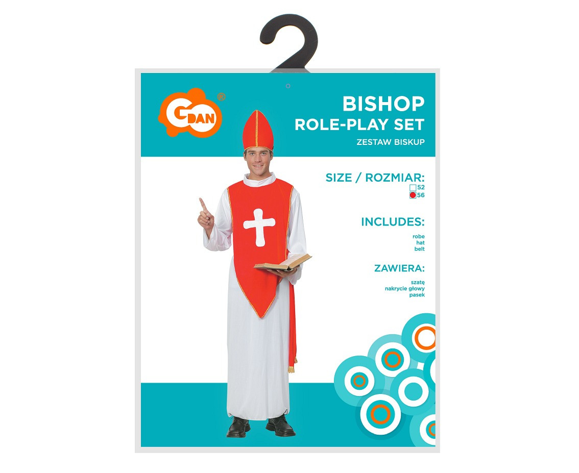 Role play-set for adult Bishop (robe, hat, belt), size 56