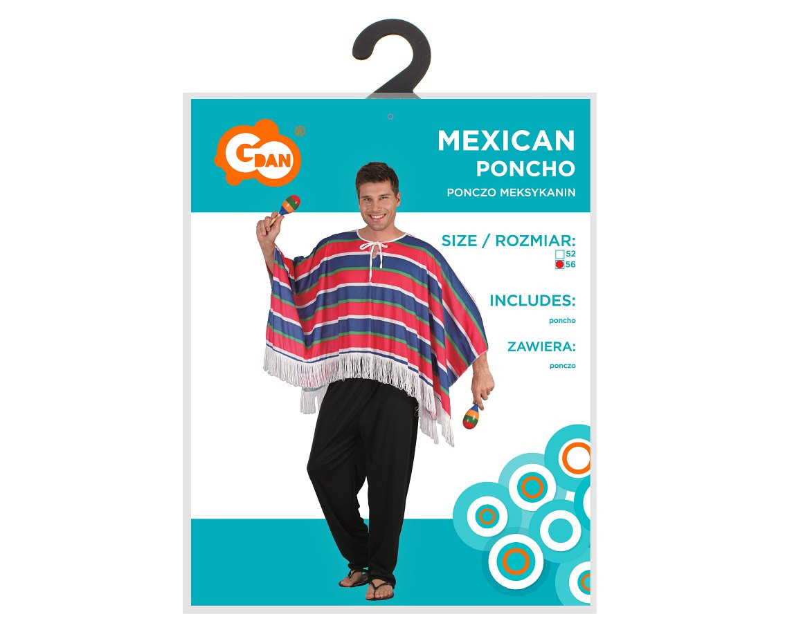 Poncho for adult Mexican, size 56