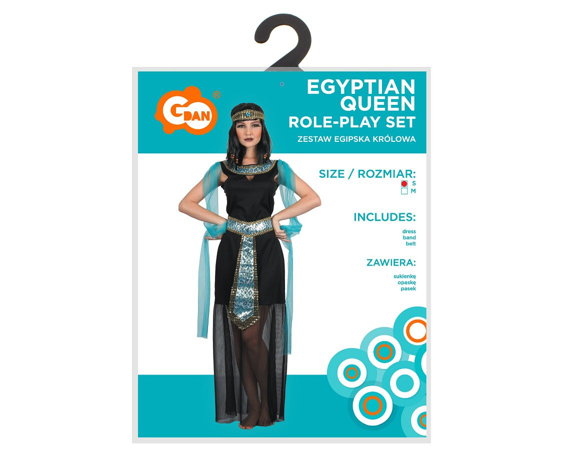 Role play-set for adult Egyptian Queen (dress, band, belt), size S