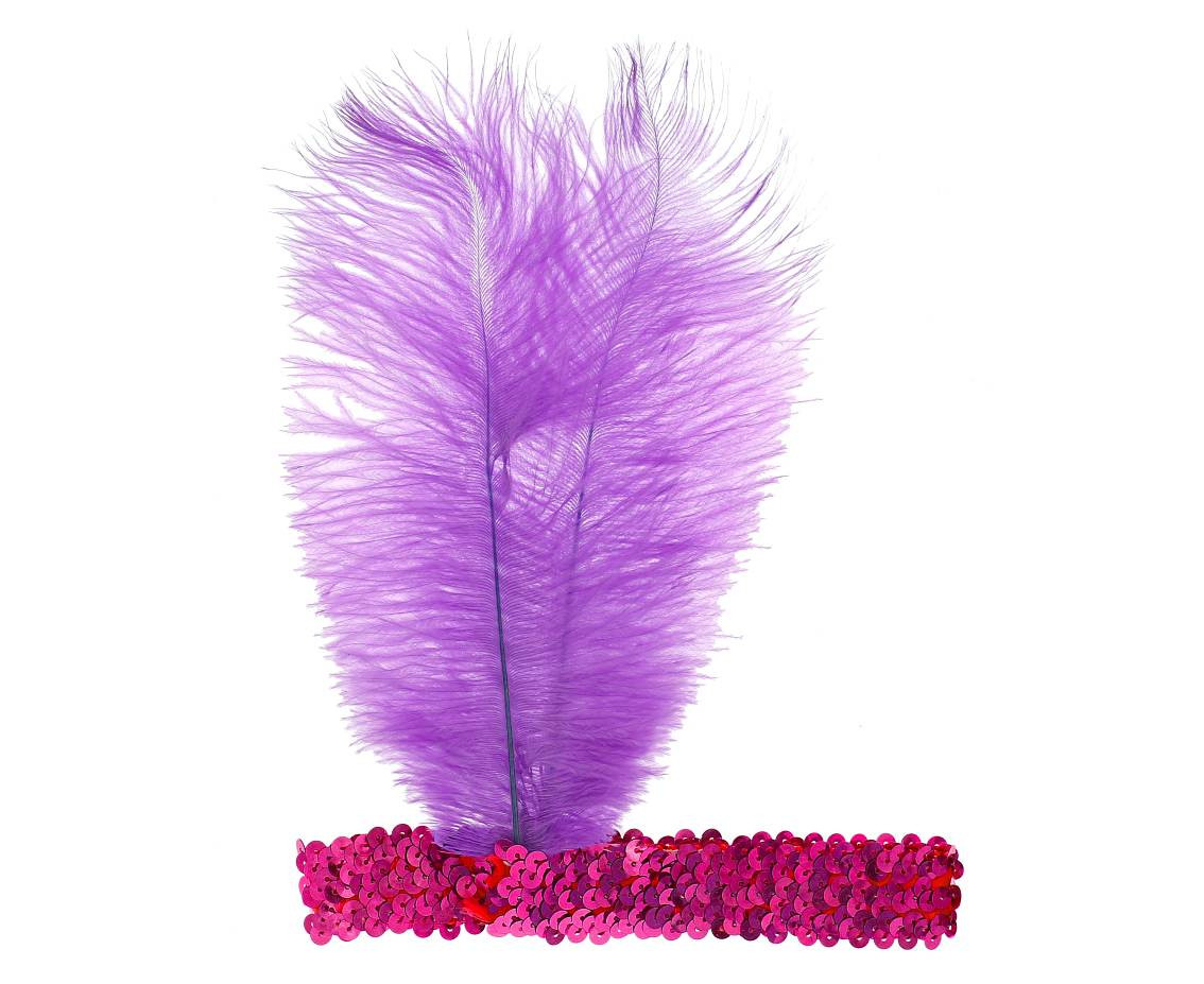 Headband with feather Retro, black