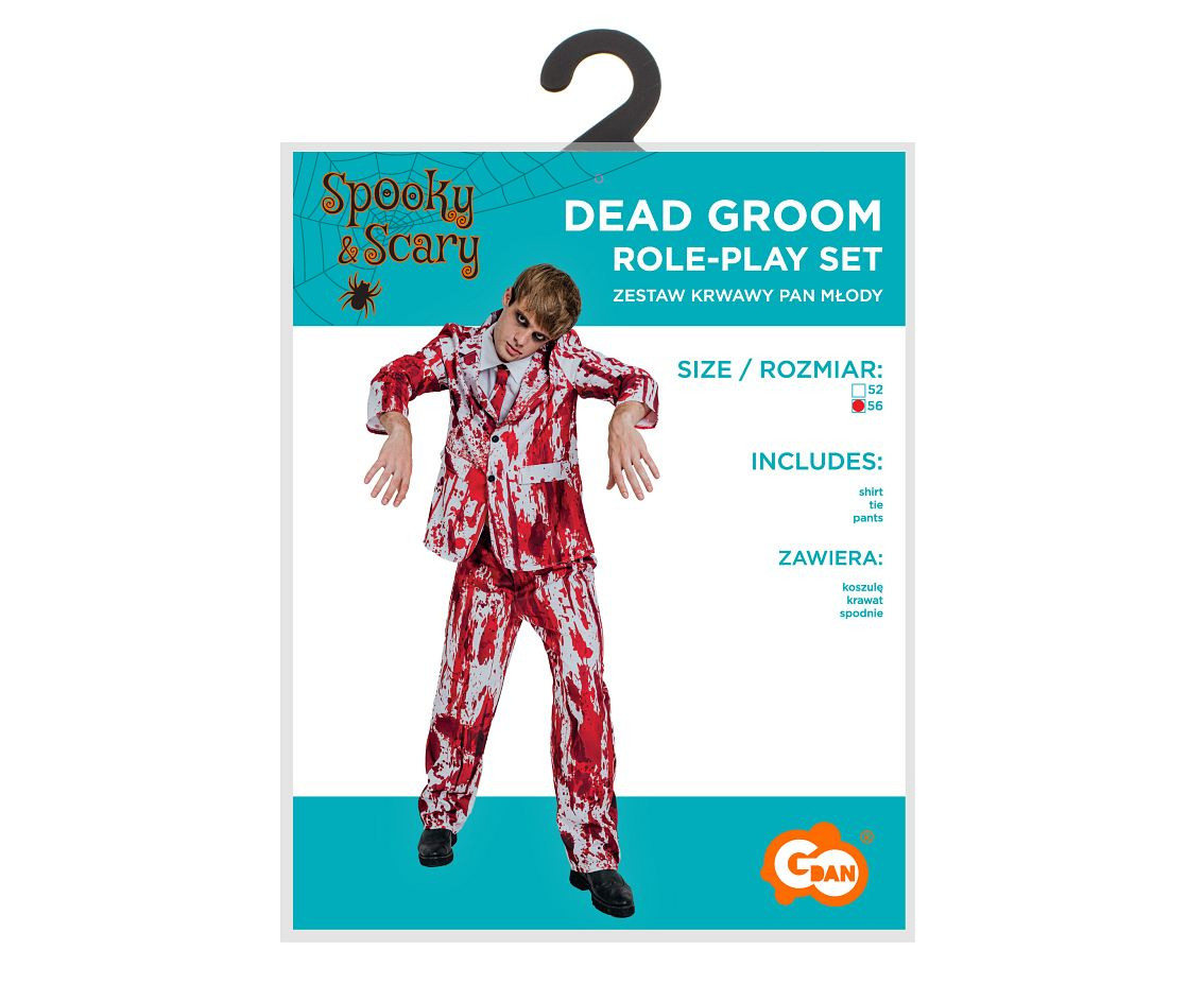 Role play-set for adult Dead Groom (shirt, tie, pants), size 56