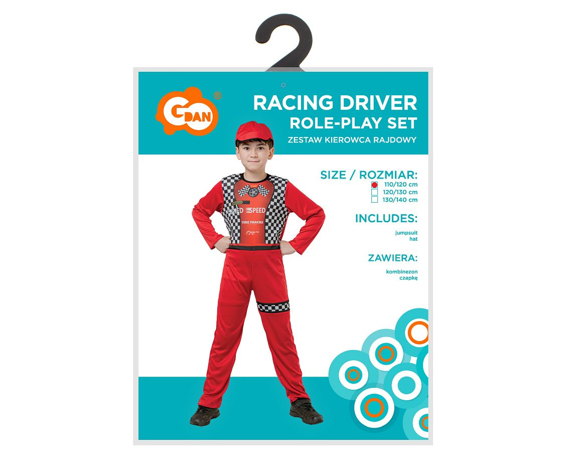 Role play-set for kids Racing Driver (jumpsuit, hat), size 110/120 cm
