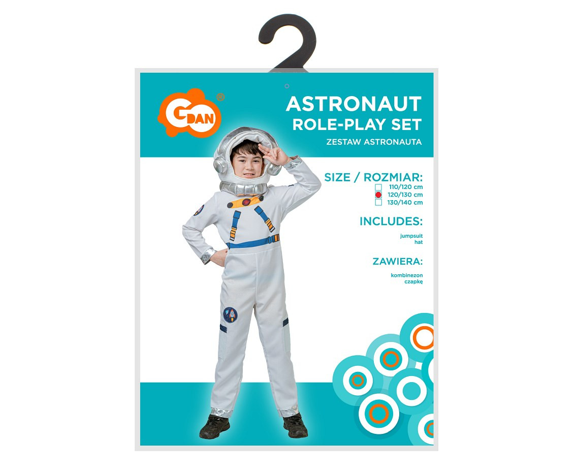 Role play-set for kids Astronaut (jumpsuit, hat), size 120/130 cm