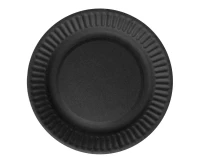 Paper plates, black, 18cm, 6 pcs.