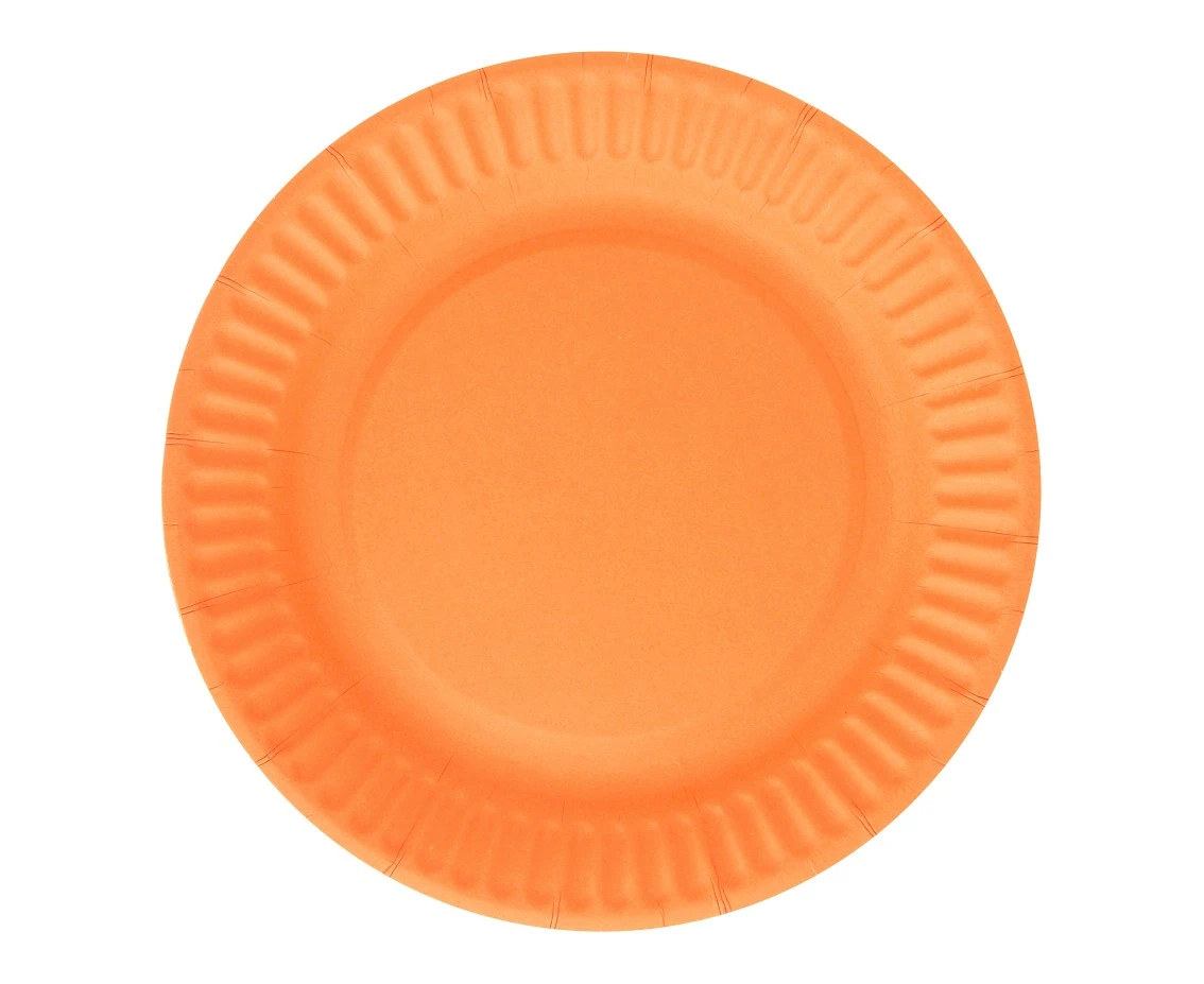 Paper plates, orange, 18 cm, 6 pcs.